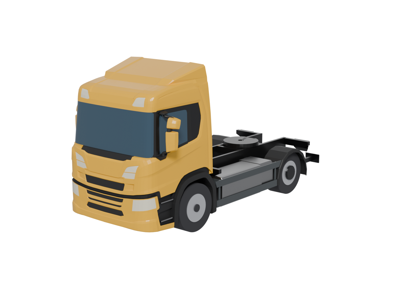 Low-poly semi tractor unit