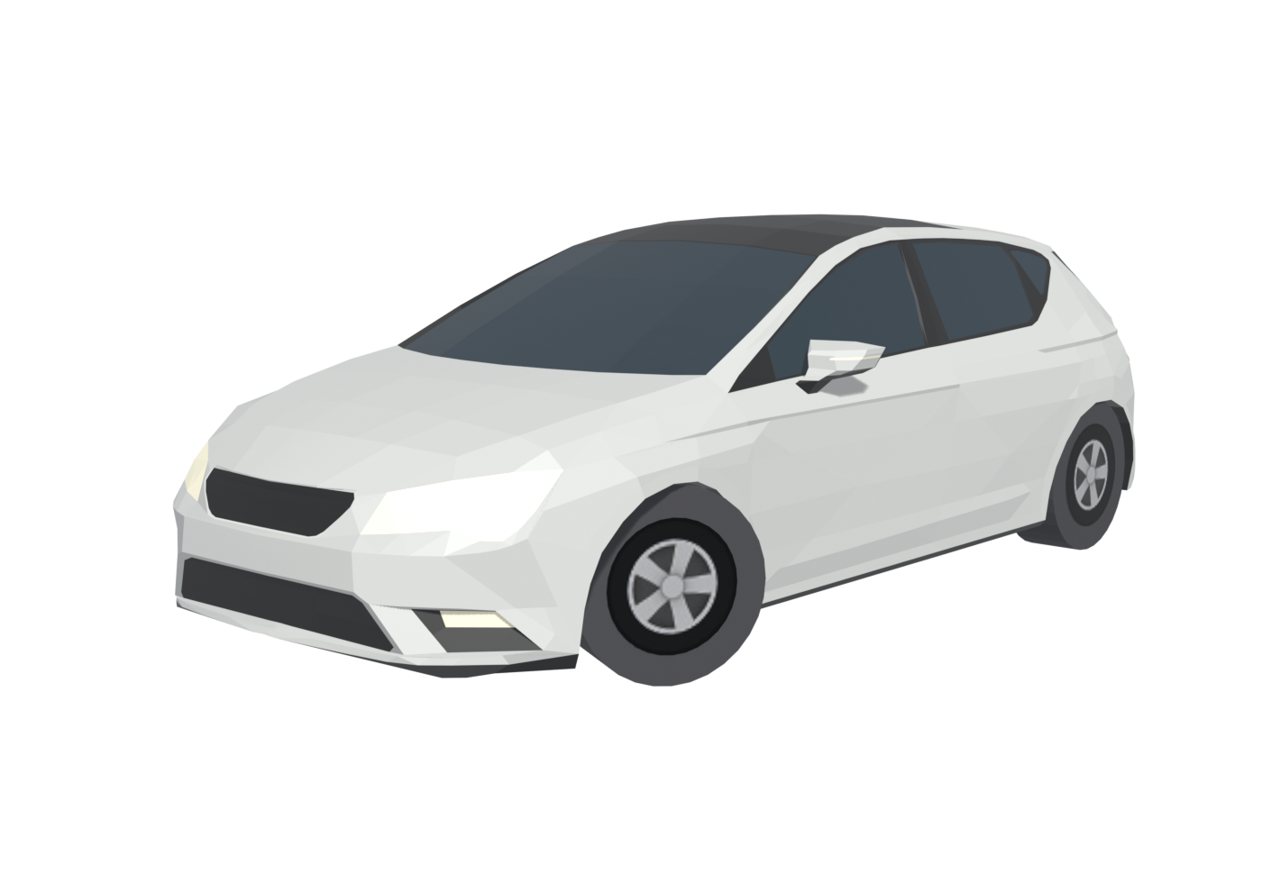 The hero car — a low-poly sport hatch
