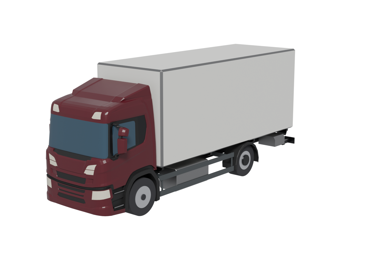 Low-poly rigid box truck